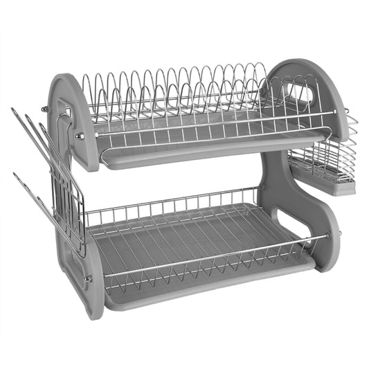 Home Basics Deluxe 2 Tier Dish Rack, Black : Target