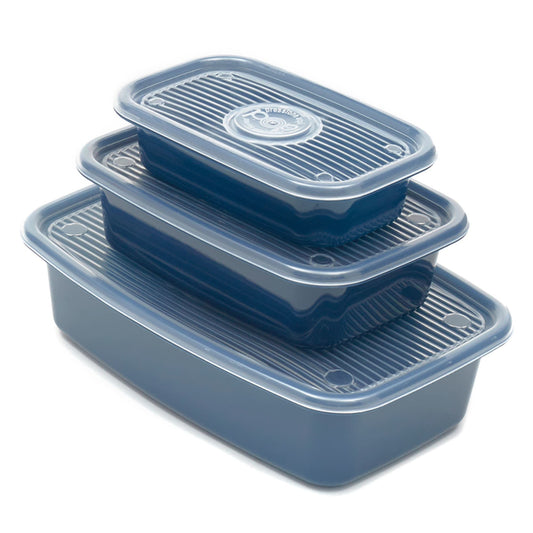 20 Piece Round Plastic Meal Prep Set with Lids, Black