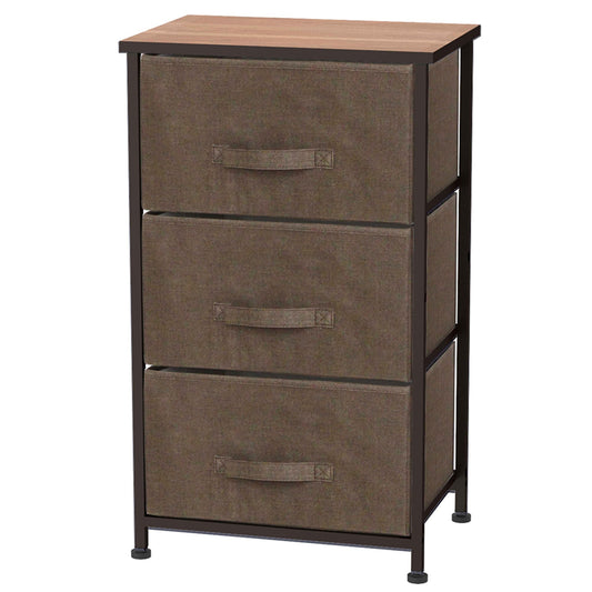 Basics Fabric 3-Drawer Storage Organizer Unit for Closet Bronze