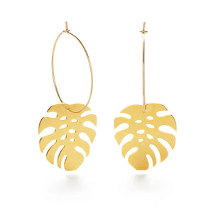 MONSTERA LEAF DROP EARRINGS - Therapy Stores