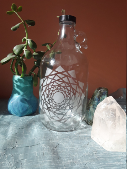 Geometric Flower Mandala Growler Water Bottle