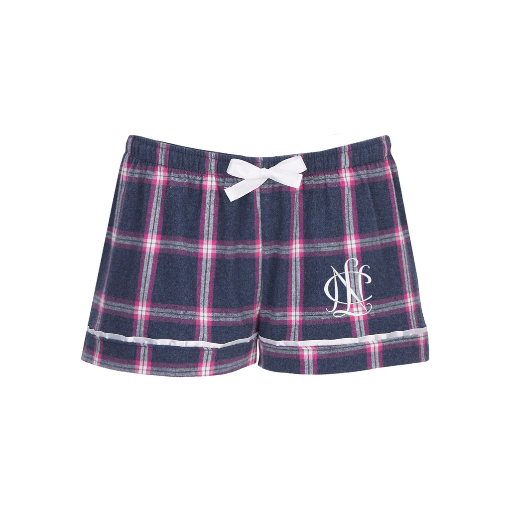 NCL Pajama Shorts - Navy & Pink Plaid - Stanford Hills – Cotton Sisters