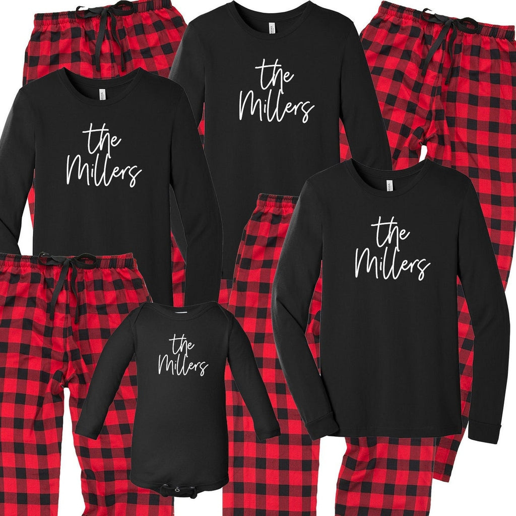 Christmas Reindeer Print Red Plaid Splicing Sibling Matching Long-sleeve Sets