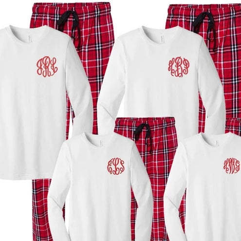 Monogrammed Flannel Matching Family Pajama Set - Christmas Cheer – Cotton  Sisters