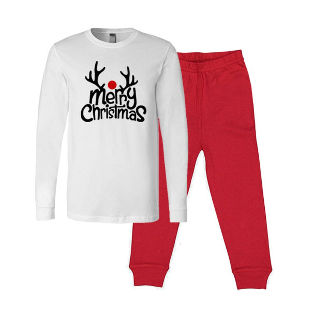 Merry Christmas Reindeer Matching Family Pajamas - Red/Black Buffalo P –  Cotton Sisters