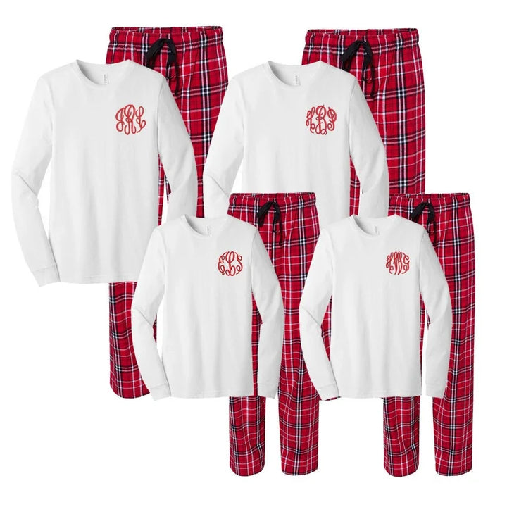 Monogrammed Flannel Matching Family Pajama Set – Cotton Sisters