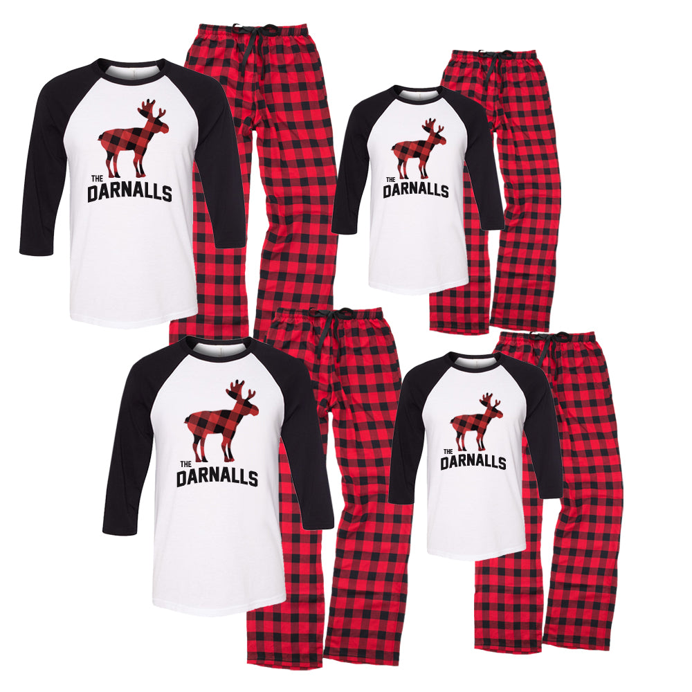 Download Personalized Moose Family Christmas Pajama Set - Cotton ...