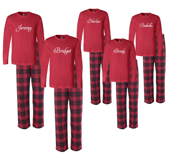 Personalized Matching Family Christmas Pajamas with Names – Cotton ...