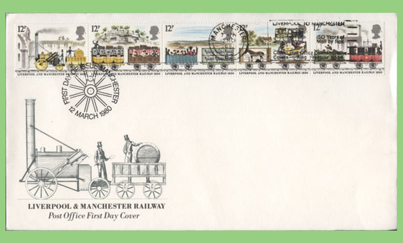 . 1980 Liverpool & Manchester Railway set on Post Office First Day –  coversoftheworld