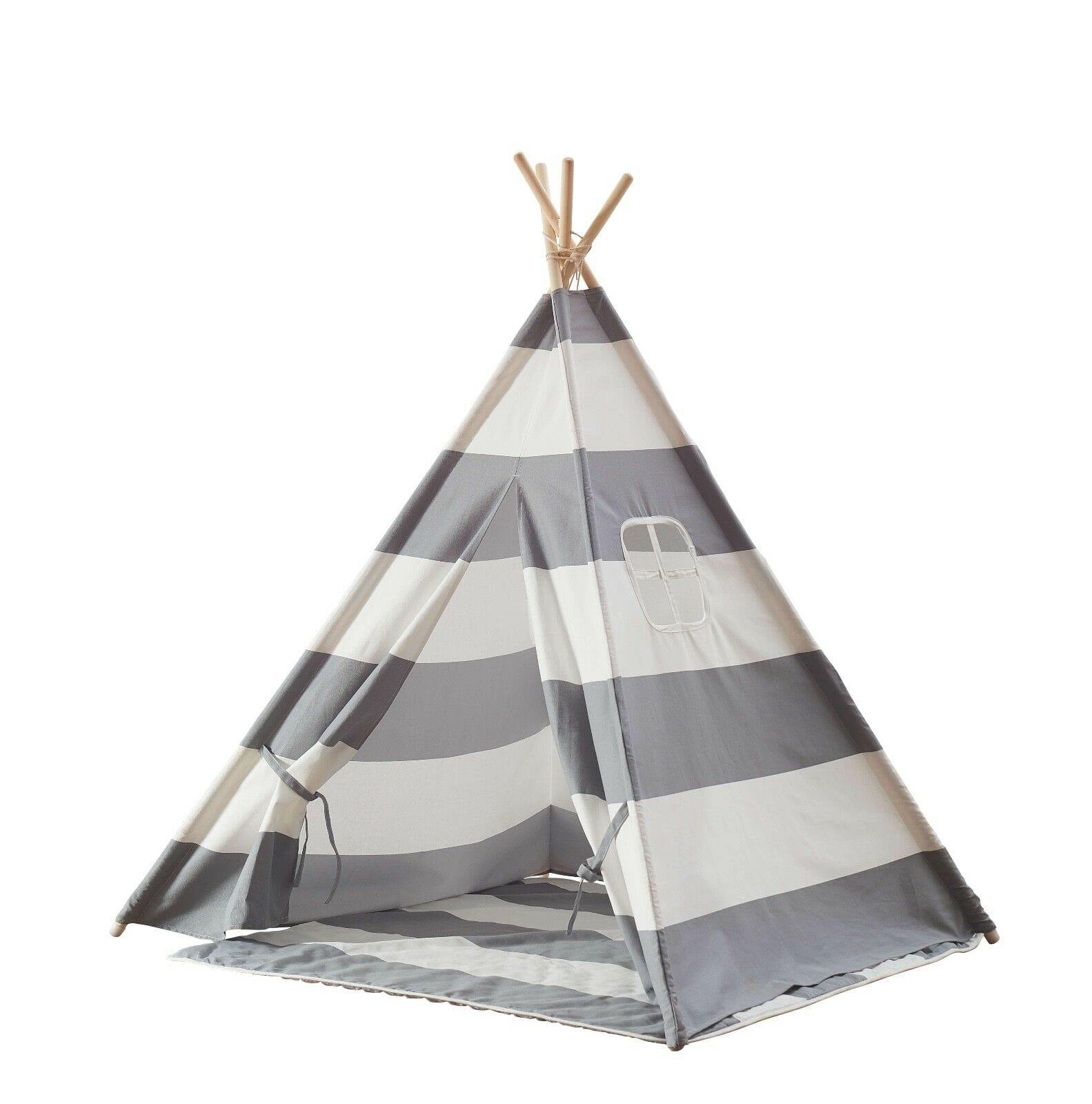 Large Kids Teepee Tent Wooden Canvas Playhouse Gift for Boys Girls ...