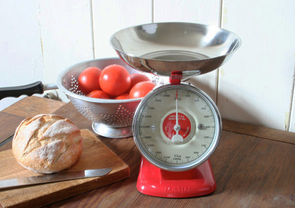 retro wall mounted kitchen scales