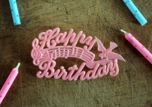 Vintage Happy Birthday Cake Decoration - Pink — Vintage and Nostalgia Co.