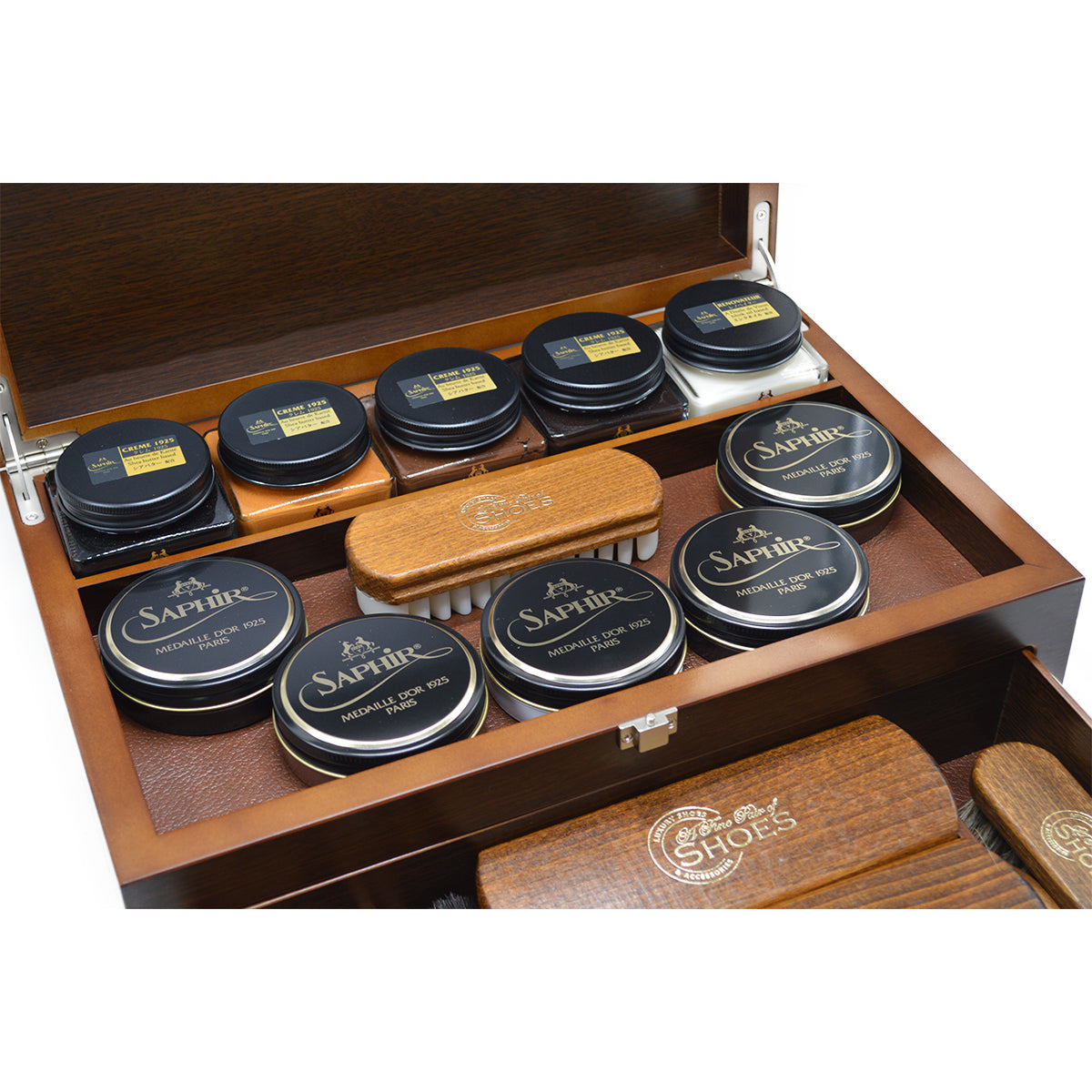 Shoe Shine Kit - Men Ideal Gift Set - Pied Valet Box by Famaco Paris