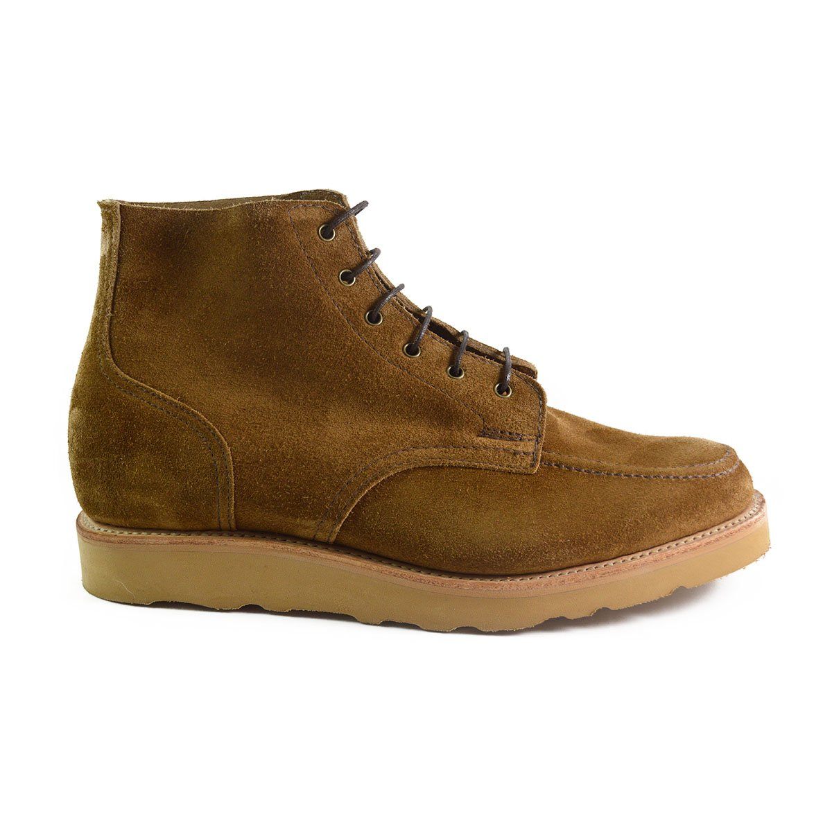 Sanders WILSON Apron Derby Boot - Tobacco Suede – A Fine Pair of Shoes