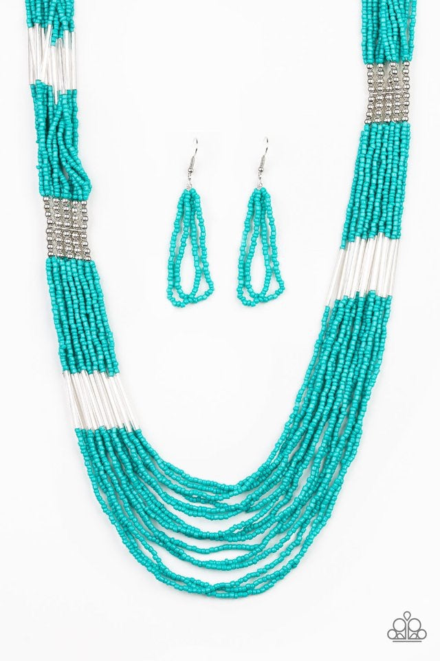 Paparazzi Necklaces Let it Bead Blue