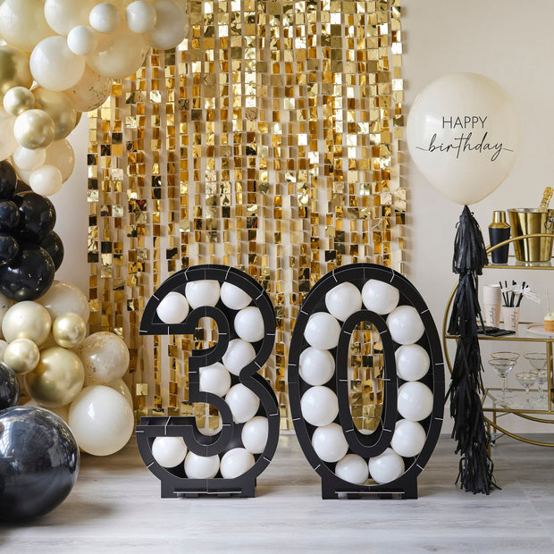 24 Confetti Balloon w/ Gold Tassel Balloon Tail