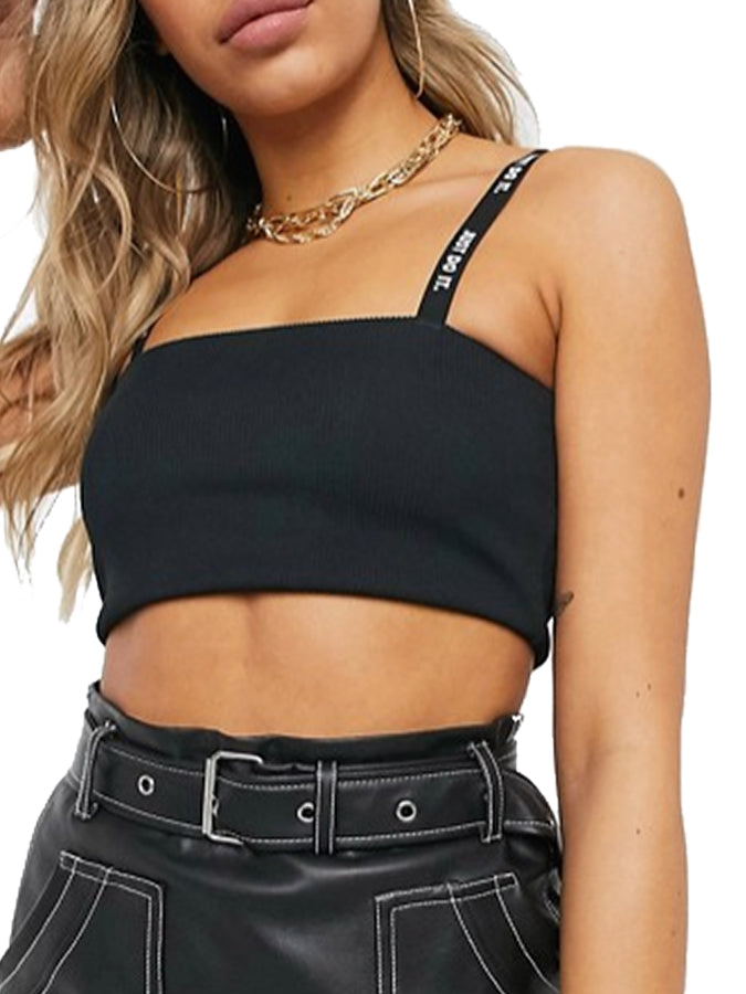 nike just do it square neck black bralette