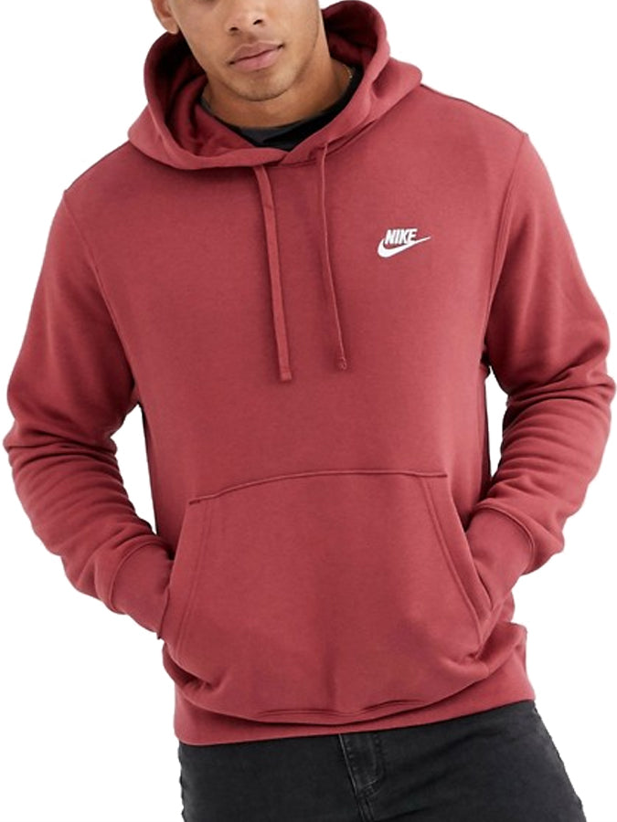 nike club hoodie red