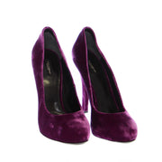 Purple Velvet Platform Pumps Shoes Scarpe
