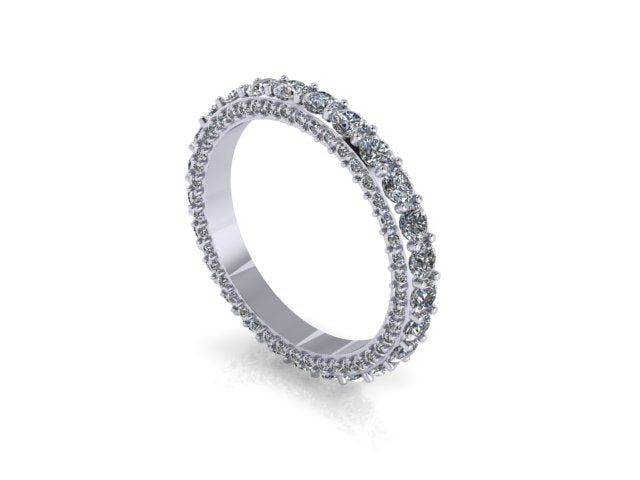 Eternity wedding band with diamond accents