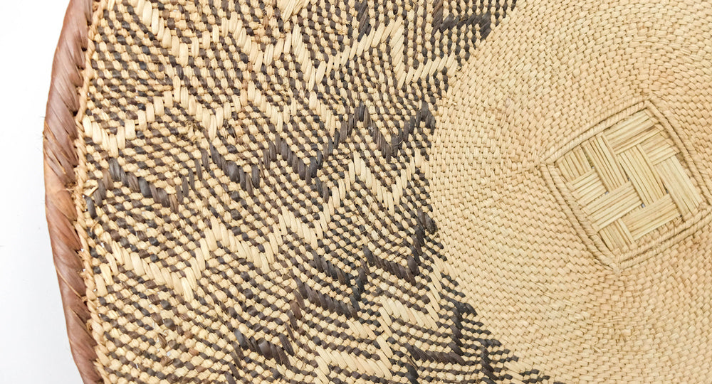 Closeup of a handwoven Congolese basket