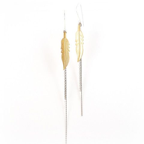 Feather Multi Chain earrings