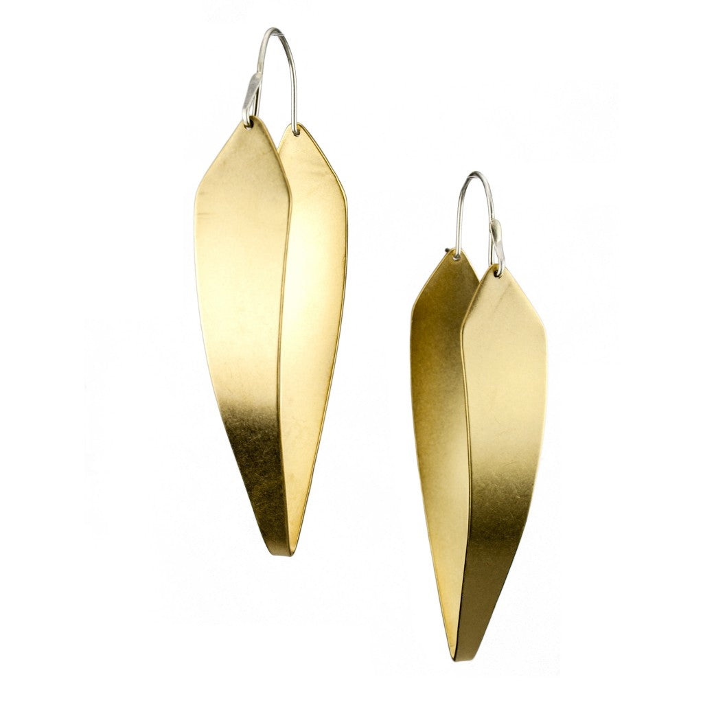 sculptural brass hoop earrings