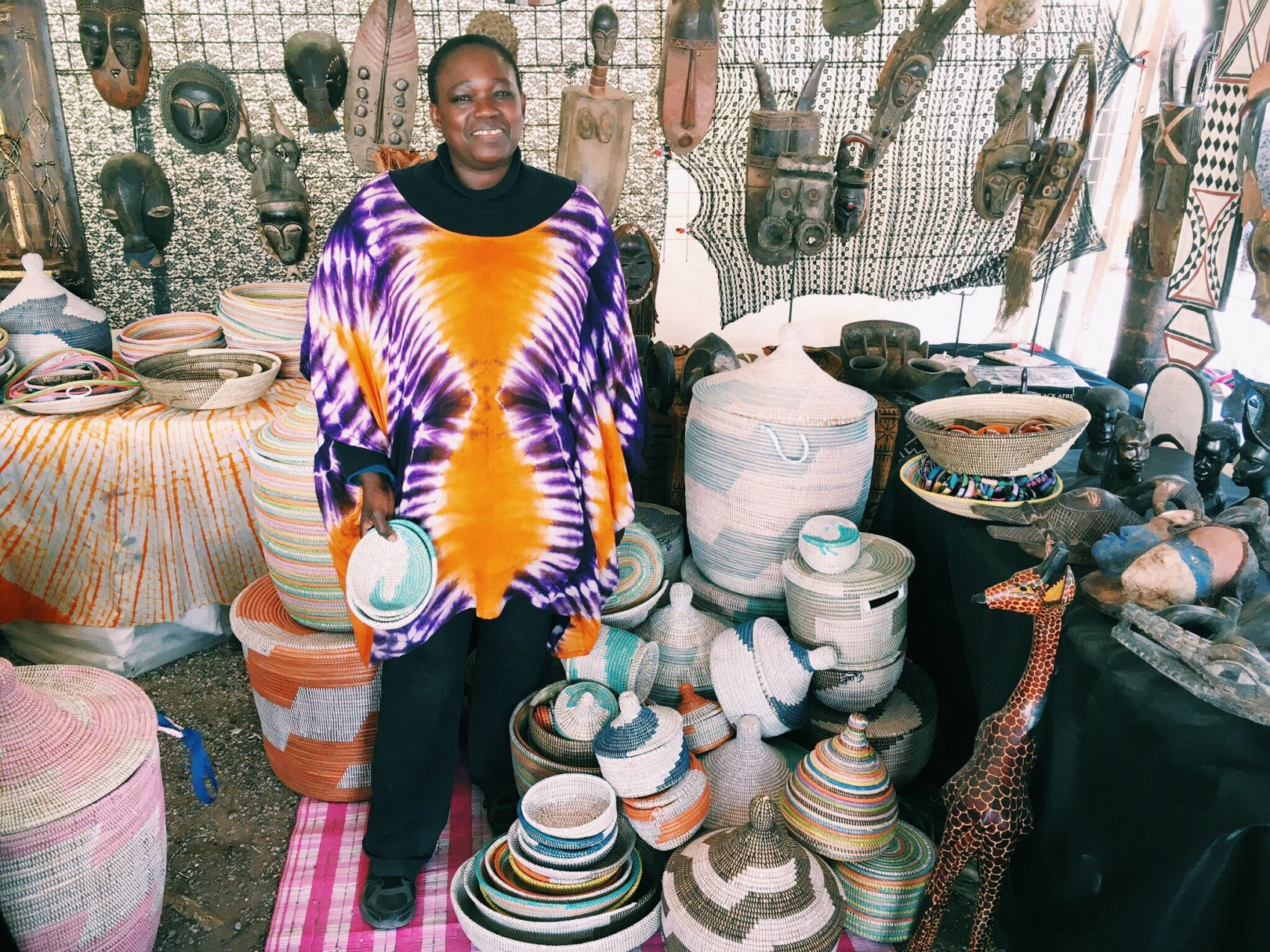 handwoven baskets from Africa