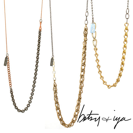 betsy & iya textured romance chain necklaces