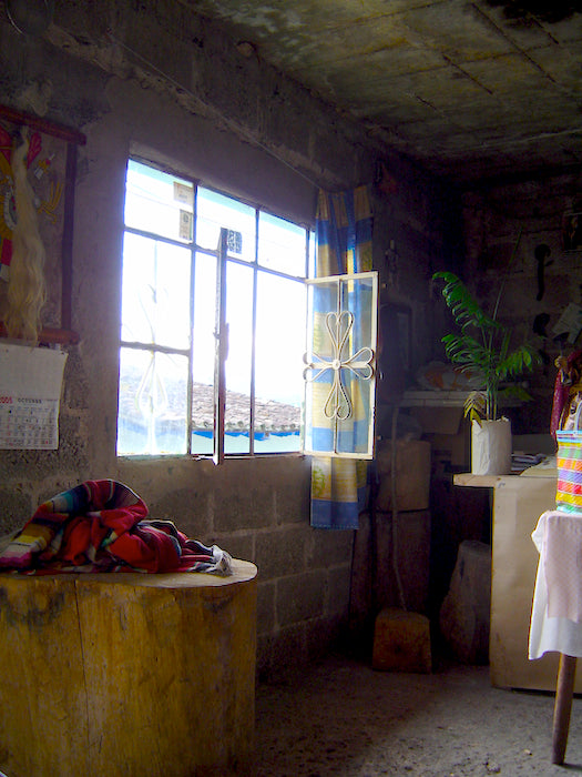 A picture from inside Lino Mora Rivera's wood working studio.