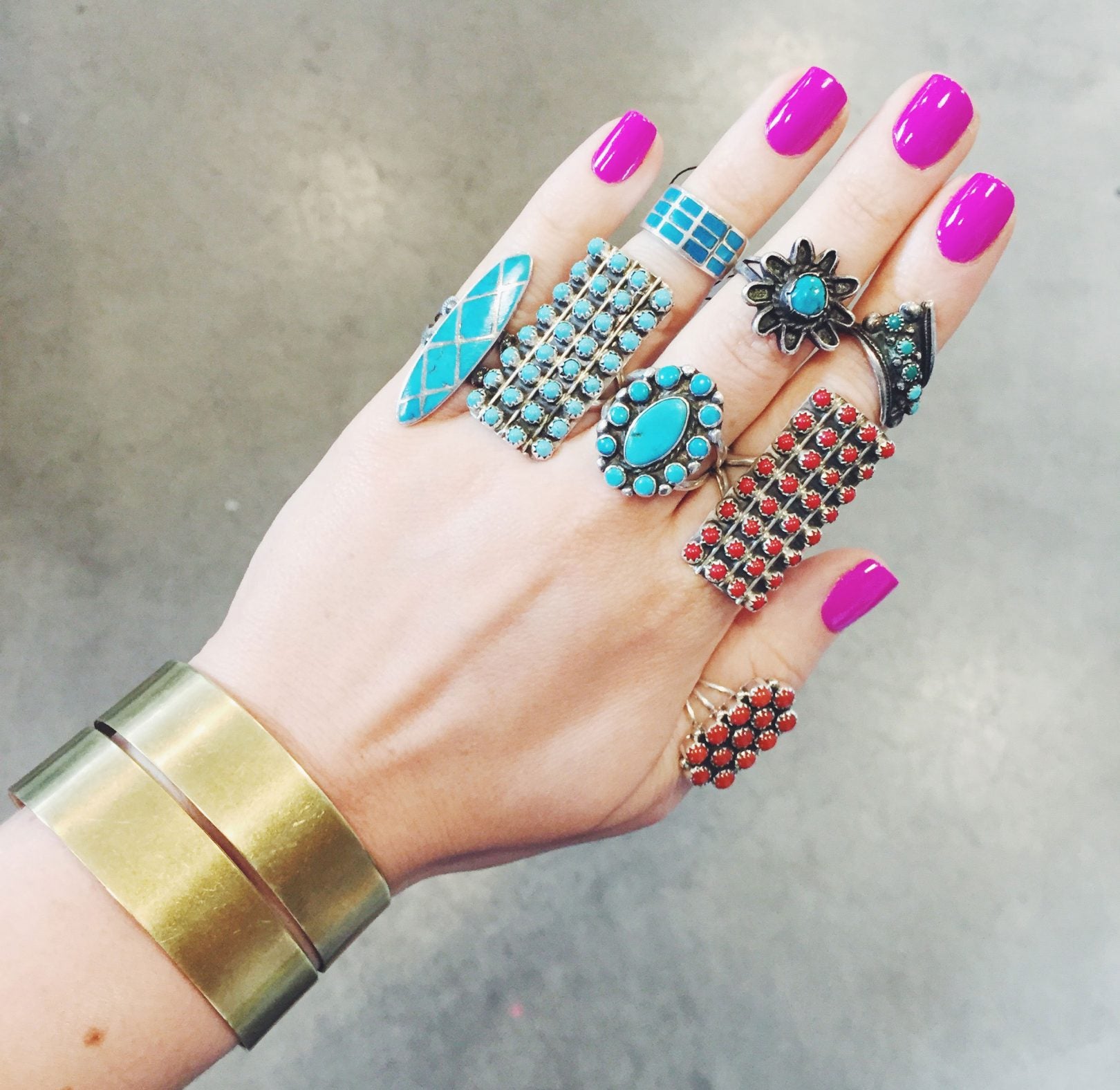 Vintage turquoise rings