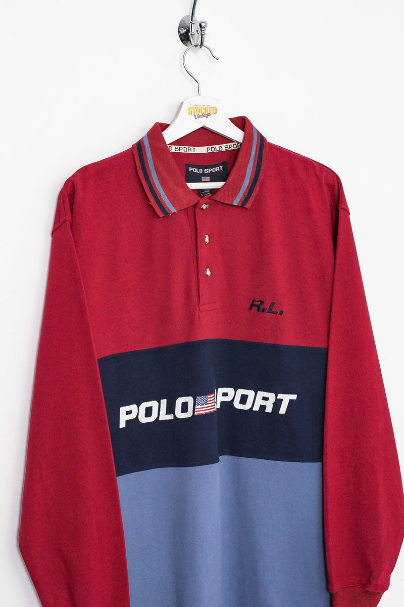 90s Ralph Lauren Polo Sport Long Sleeve Polo Shirt (S) – Stocked Vintage