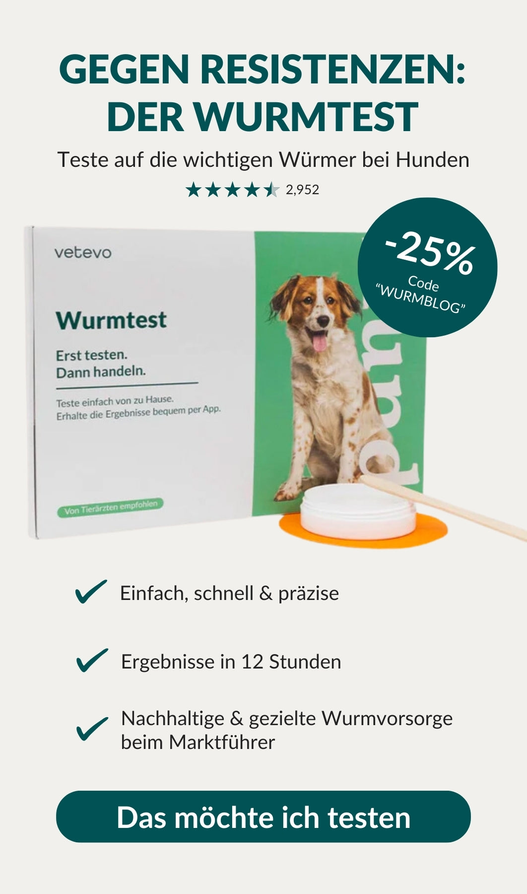vetevo Wurmtest für Hunde