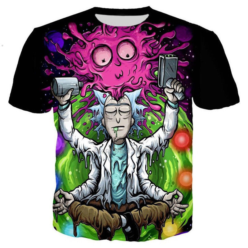 Rick and Morty Meditating Rick Allover Print T-Shirt