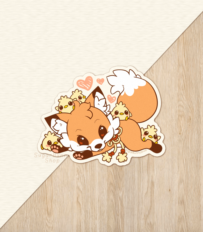 Doki Fox Playful Vinyl Sticker – Sugar Bunny Shop