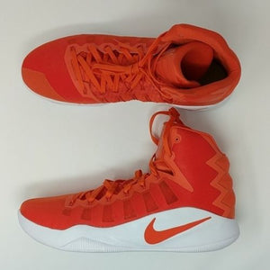 orange and white basketball shoes