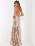Pink 1920s Backless Sequin Dress