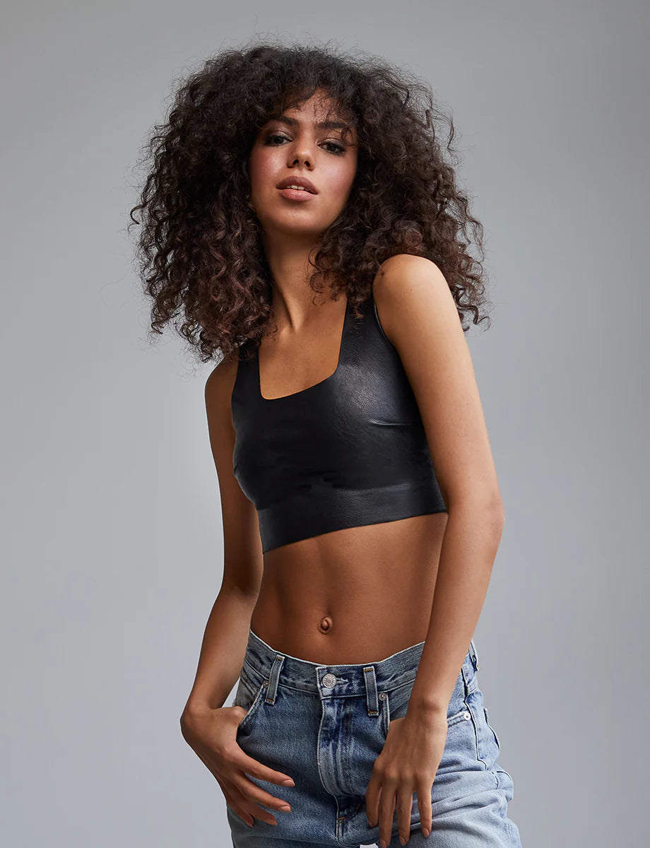 Faux Leather Crop Top - White – States of Summer