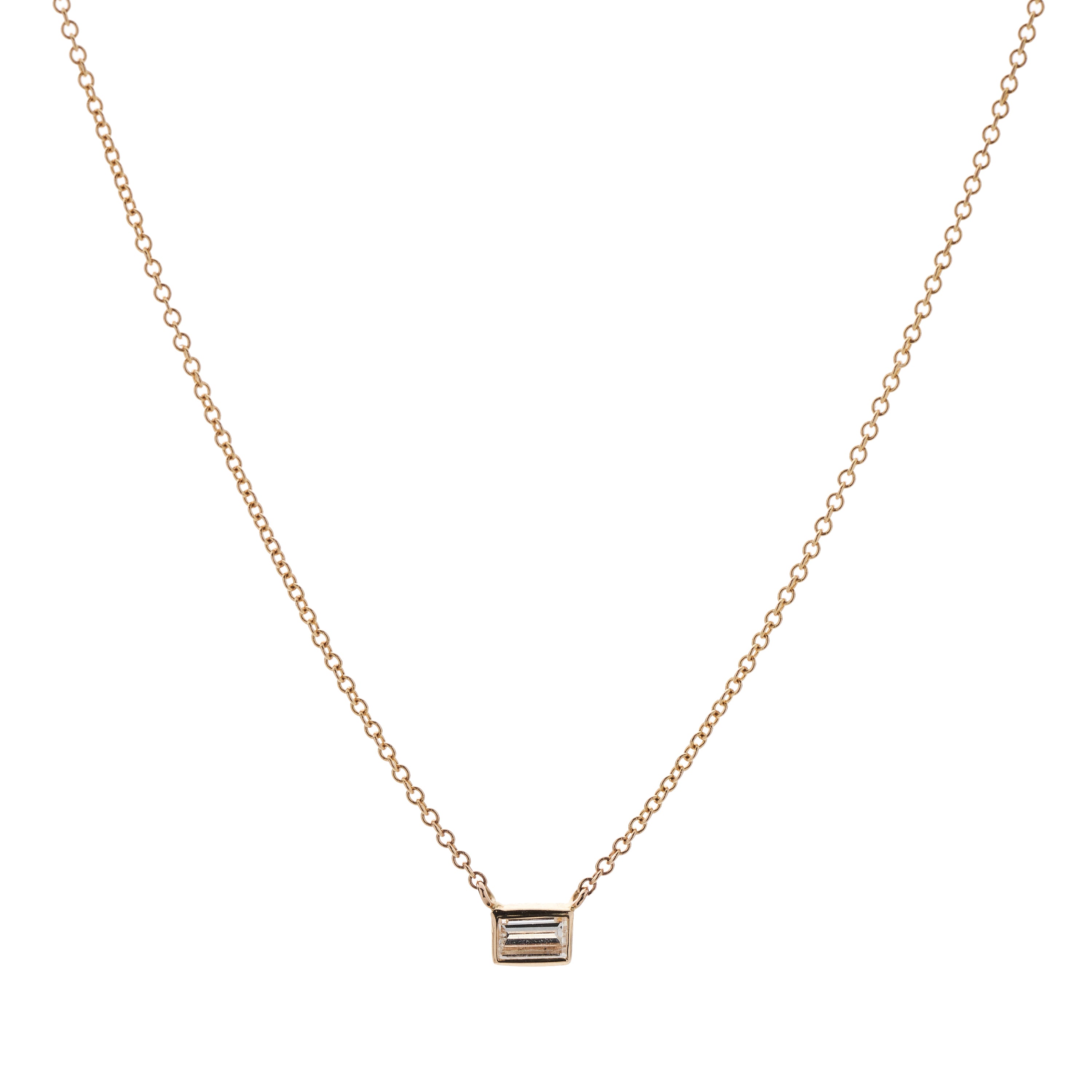 Metier Modern 14k .18ct Baguette Diamond Necklace - 16"