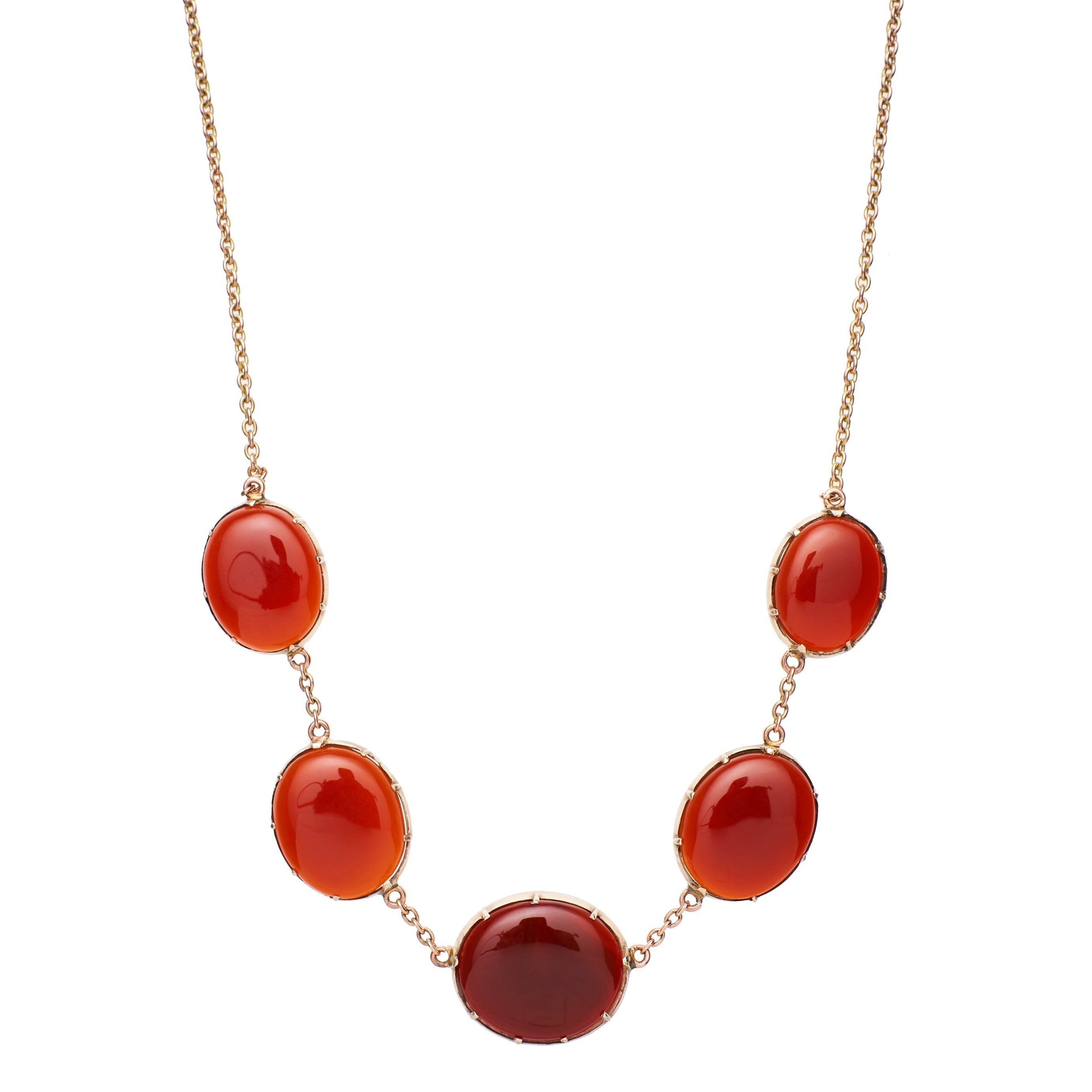 Antique Early Victorian 12k Carnelian Necklace