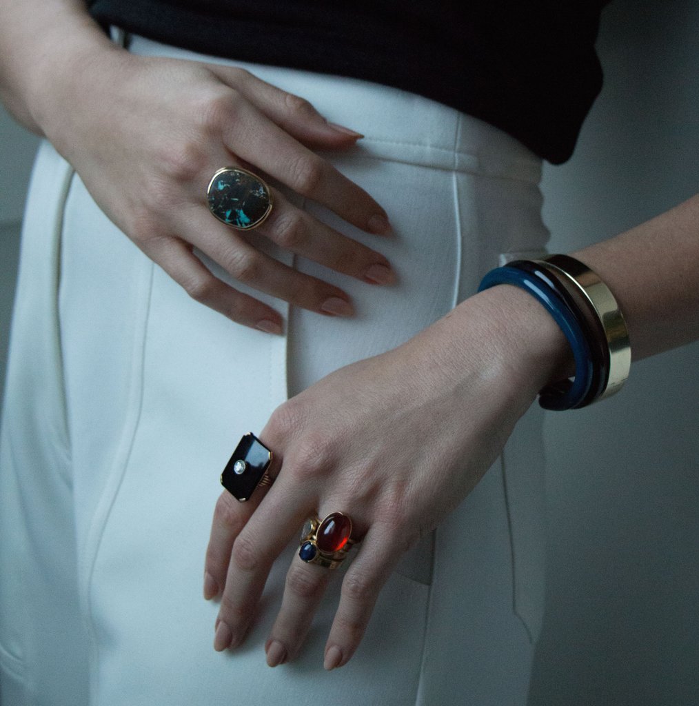 Marla Aaron Enamel Large Cuffling Bracelet in Navy