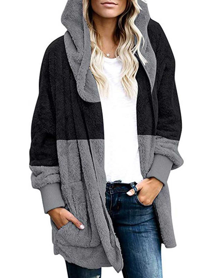 Fleece Fur Hooded Fluffy Coat – RossKiss