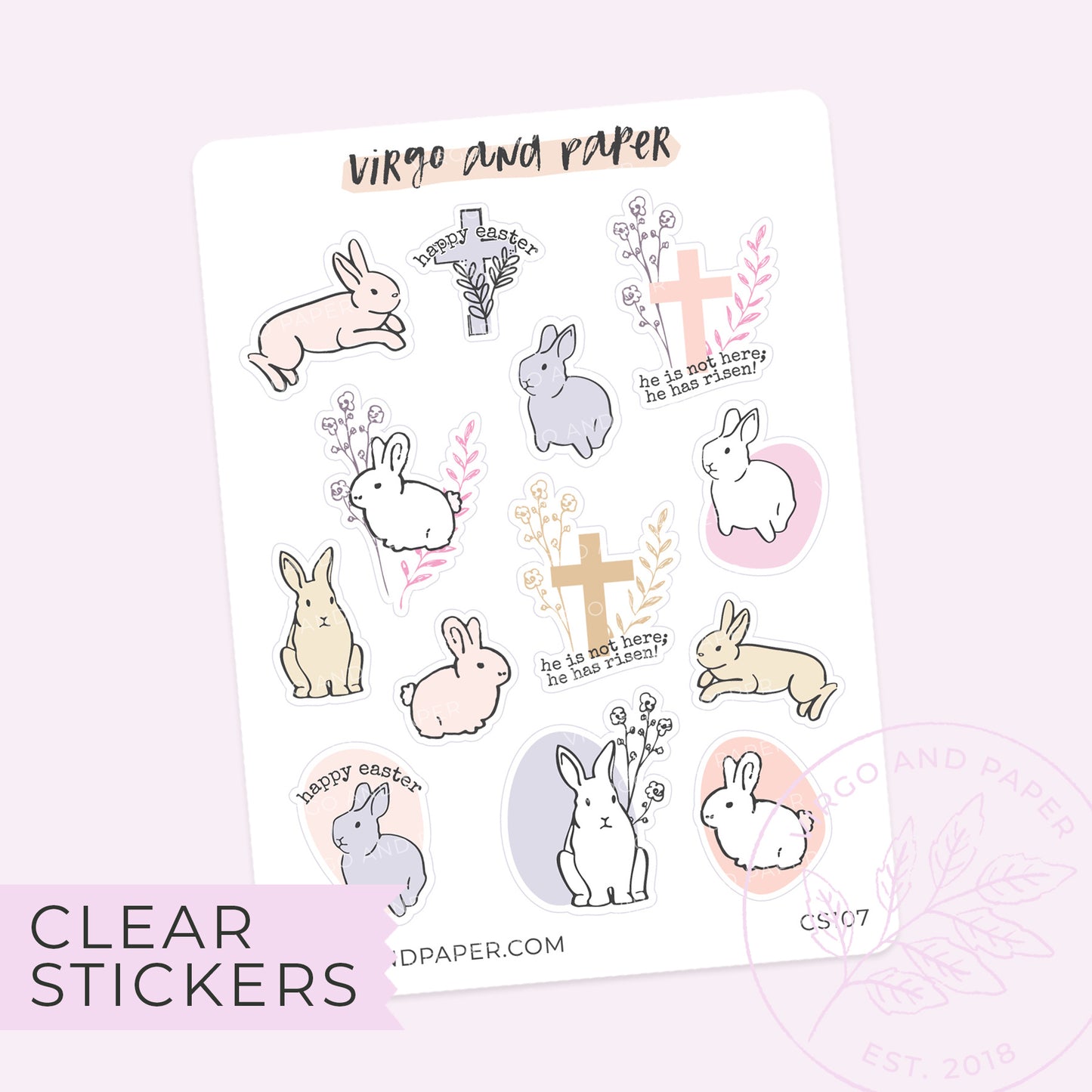 Clear Weather Large Doodle Stickers – Virgo and Paper