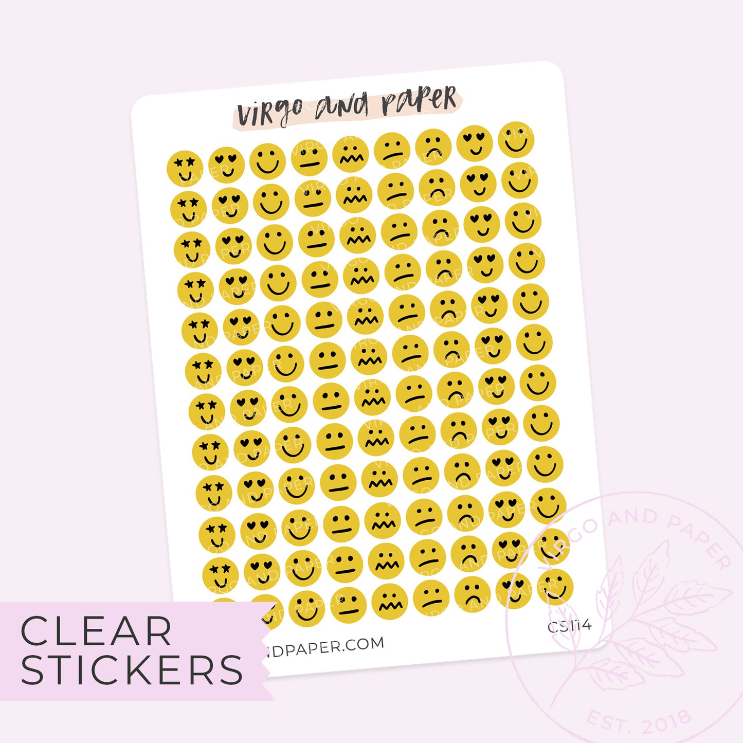 Clear Mood Emoji Stickers - Rainbow – Virgo and Paper