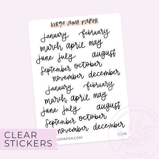 Clear Mini Day of the Week Labels – Virgo and Paper