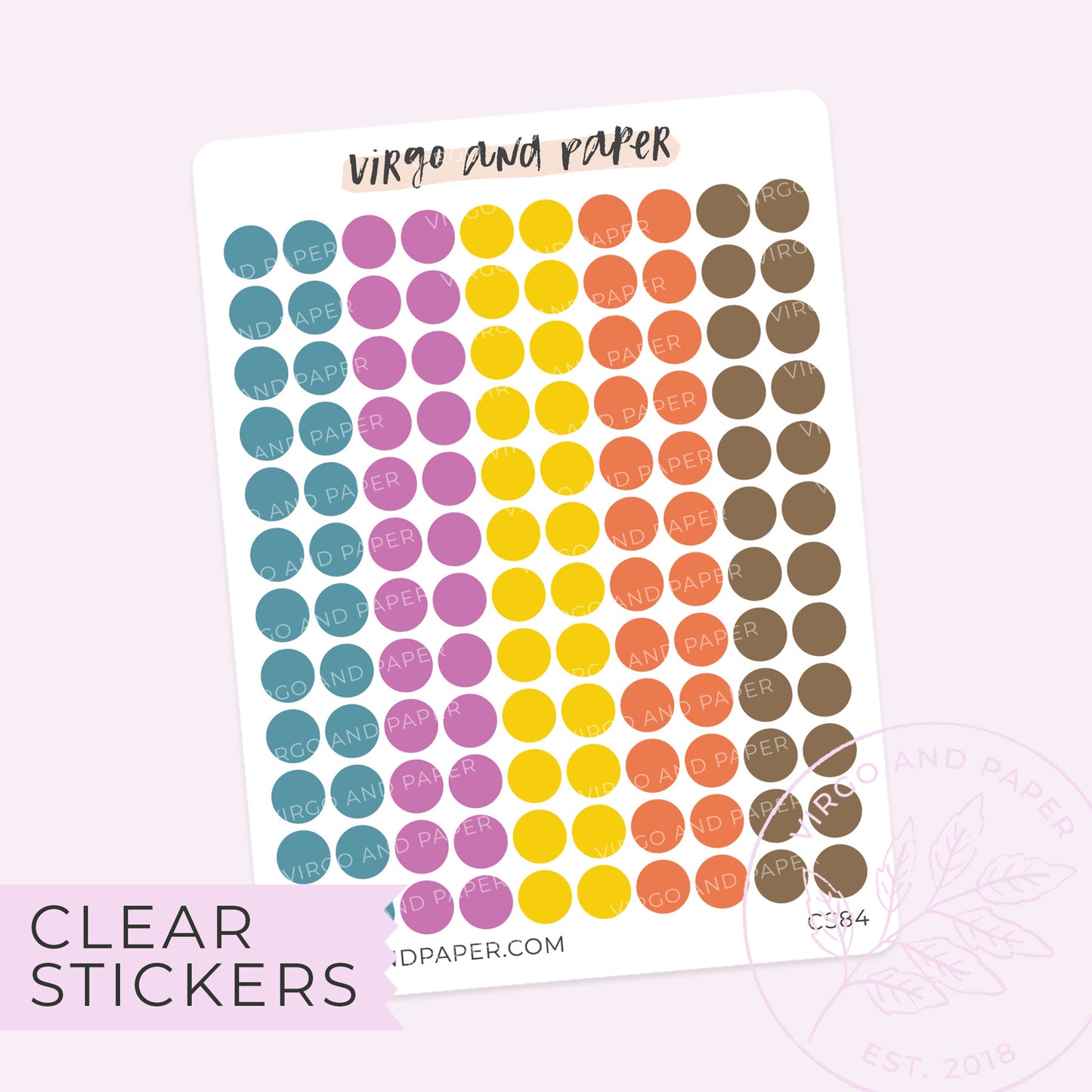 Highlighter Colors Clear Dot Stickers - Teal Colorway – Virgo and Paper