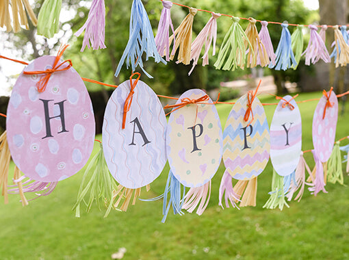 Easter egg Bunting Banner DIY printable