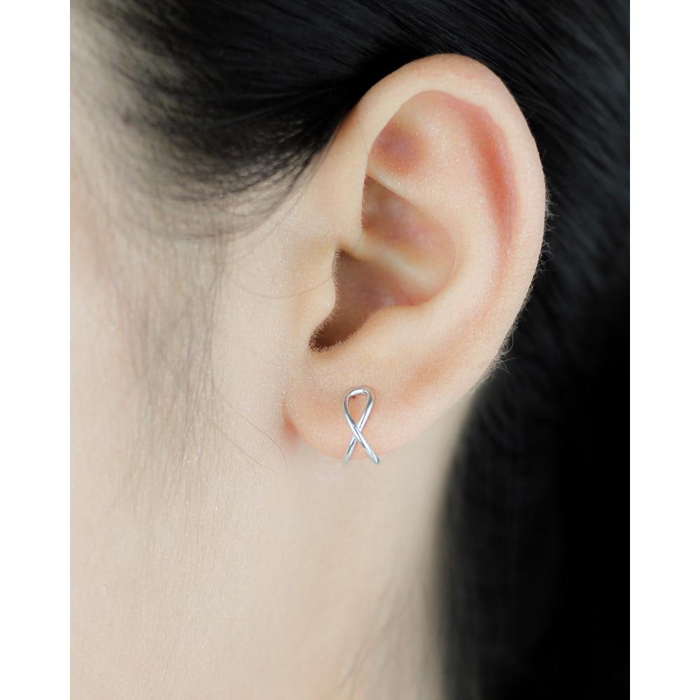 925 Sterling Silver Criss Cross Ear 