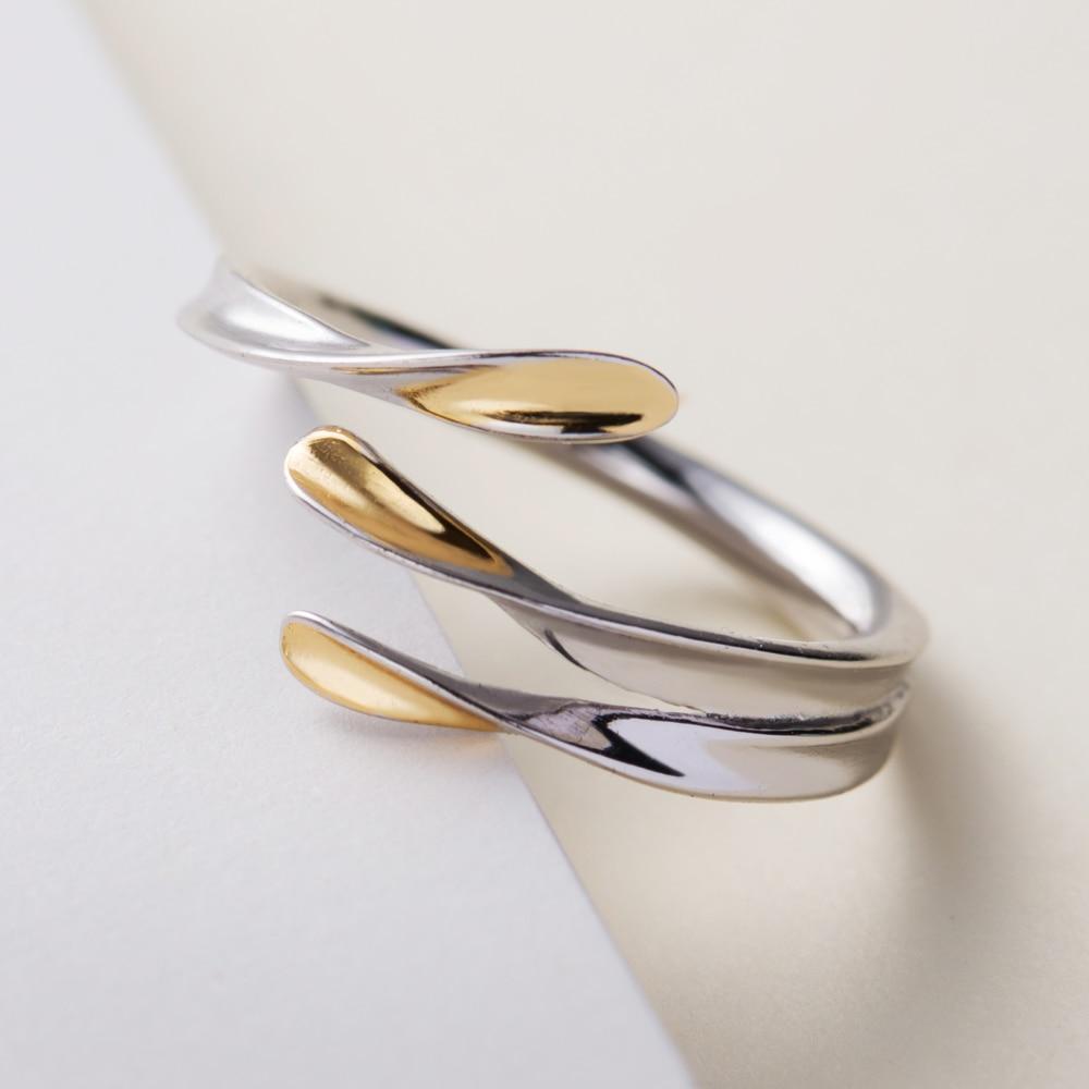 Sterling Silver Gold Dipped Wrap Ring 