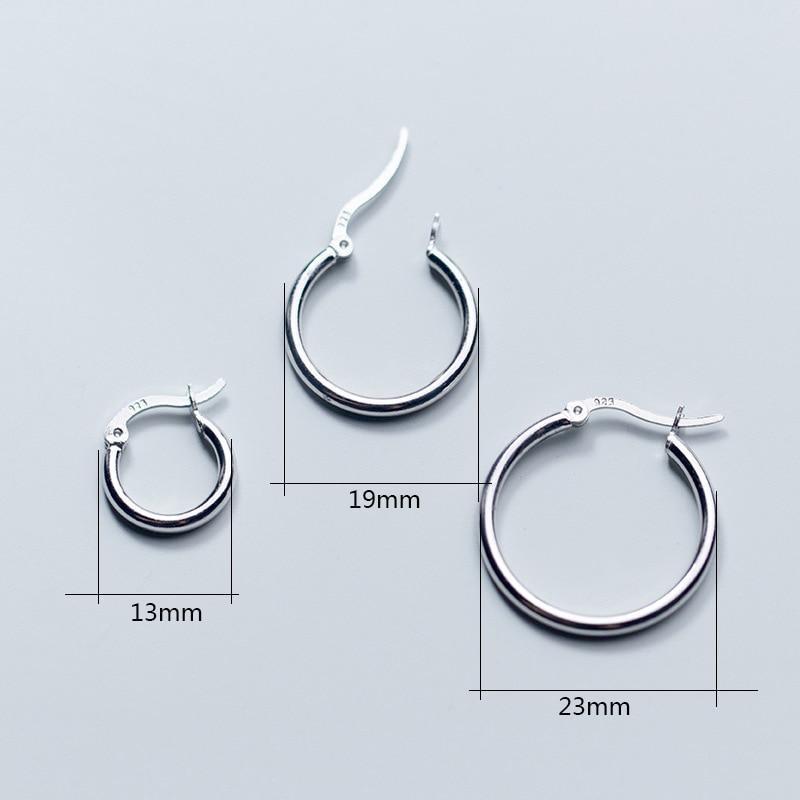 Sterling Silver Huggie Hoop Earrings - 925 Hoop Earrings - 925 Real Silver Earrings - Classic Silver Earrings Lux & Rose 1 Pair 19mm 